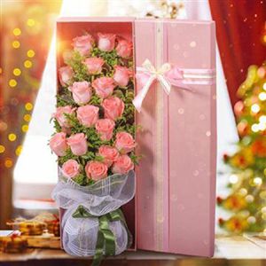 【詩(shī)與遠(yuǎn)方】19朵粉玫瑰禮盒閨蜜好友女友生日祝福禮物全城包送